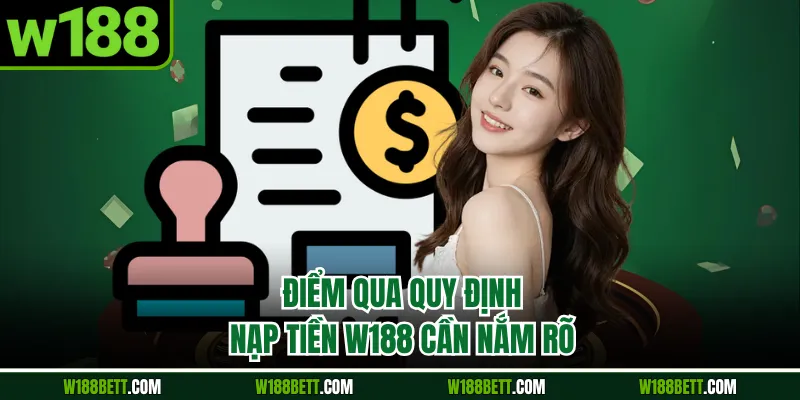 Điểm qua quy định nạp tiền W188 cần nắm rõ